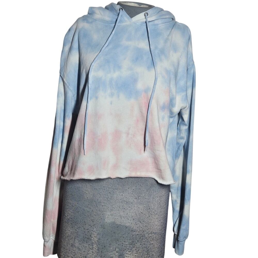 Tie Dye Cotton Cropped Hooded Sweatshirt Size Medium New with Tag